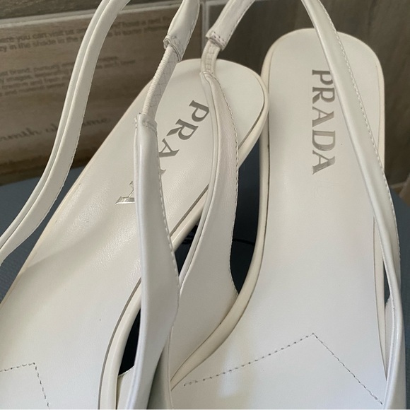 Women’s Prada White Heels With Box 👠 - Picture 4 of 6